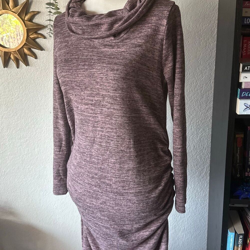 Hello Miz Size Small Cowl Neck Sweater dress long sleeve fitted - Picture 3 of 6